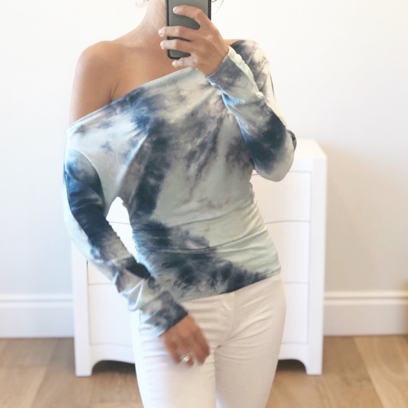 NEWPORT Blue Tie Dye Off Shoulder Top - Picture 2 of 11